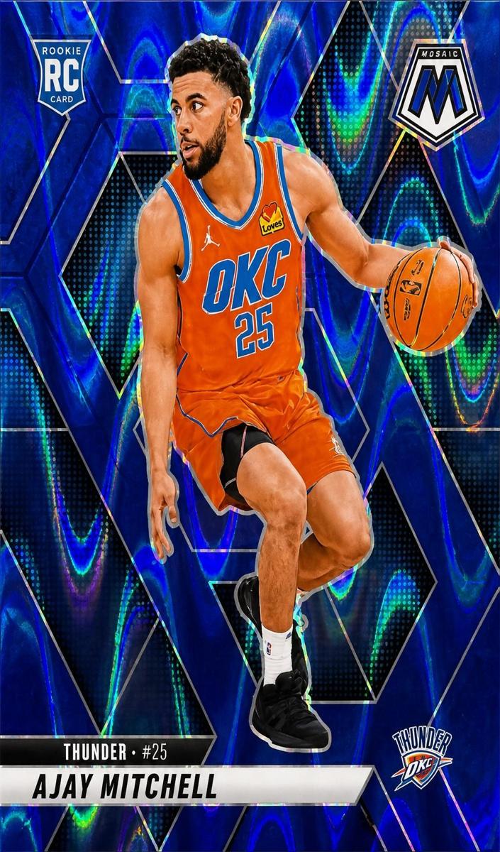 2024 Panini Mosaic Basketball Blue Seismic Ajay Mitchell #204