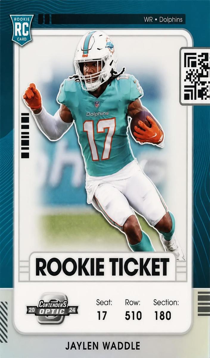 2021 Panini Contenders Optic Football Silver Jaylen Waddle #73 PSA 8.5