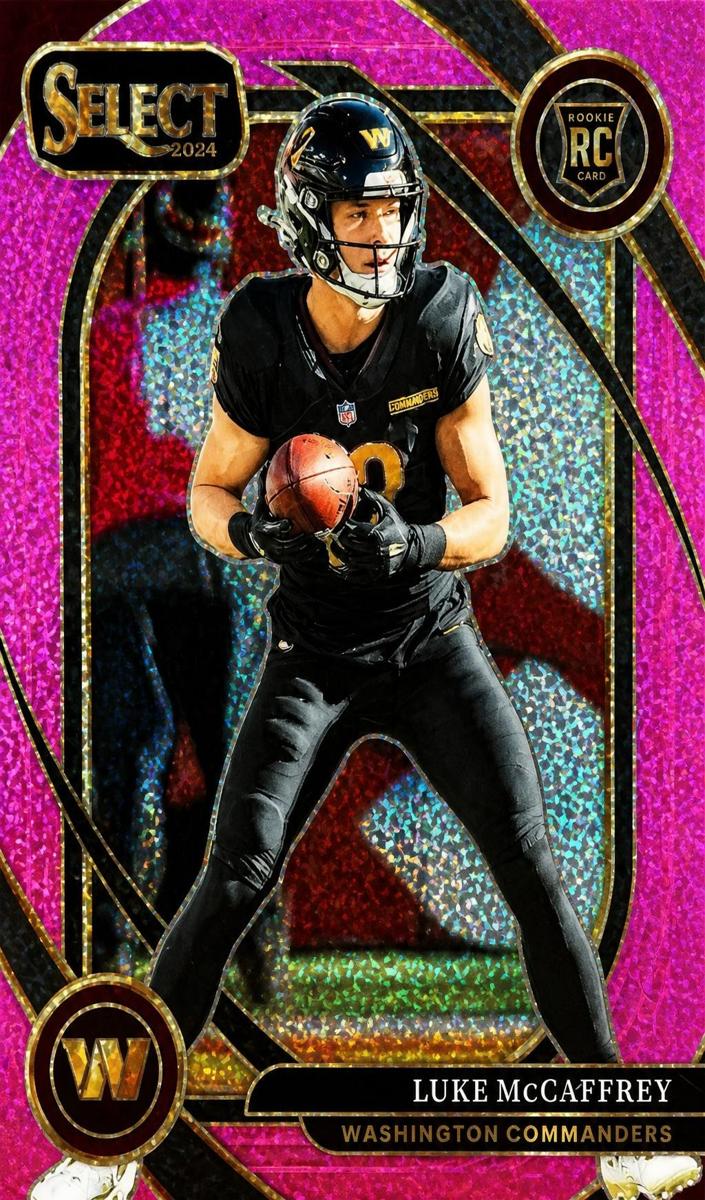 2024 Panini Select Football Pink Glitter Luke McCaffrey #279 PSA 10