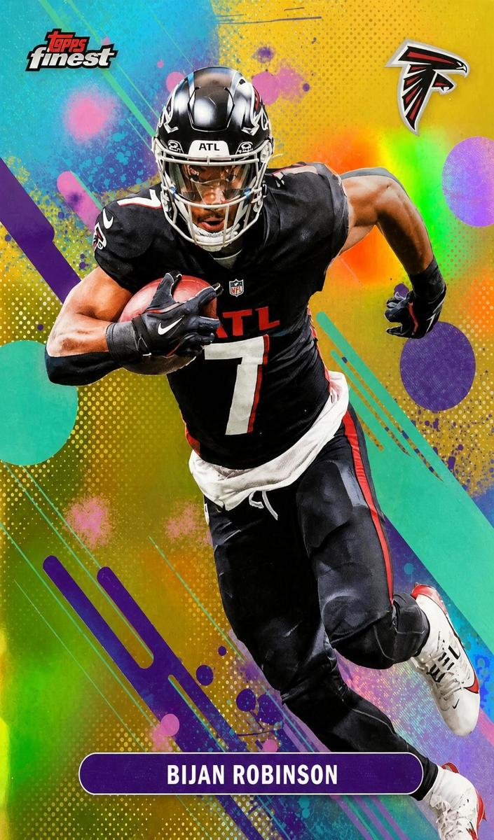 2025 Topps Finest Football Gold Refractor Bijan Robinson #69