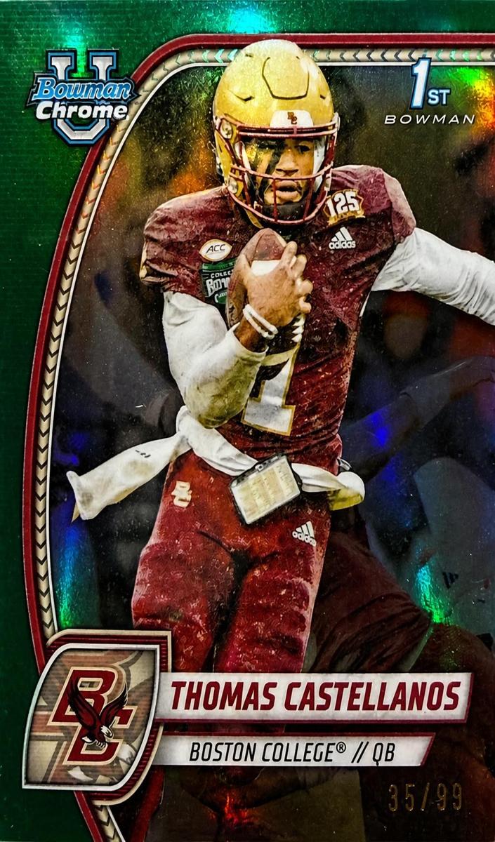 2024 Bowman Chrome University Football Green Refractor Thomas Castellanos #172