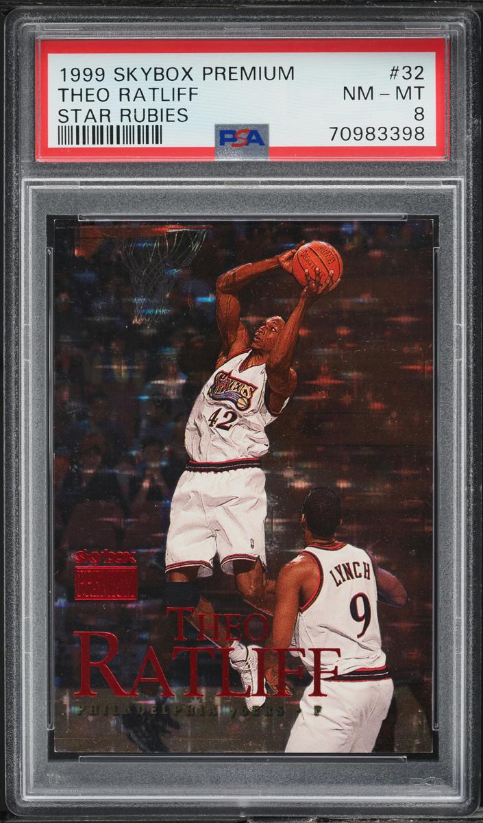 1999 Skybox Premium Basketball Star Rubies Theo Ratliff #32 PSA 8