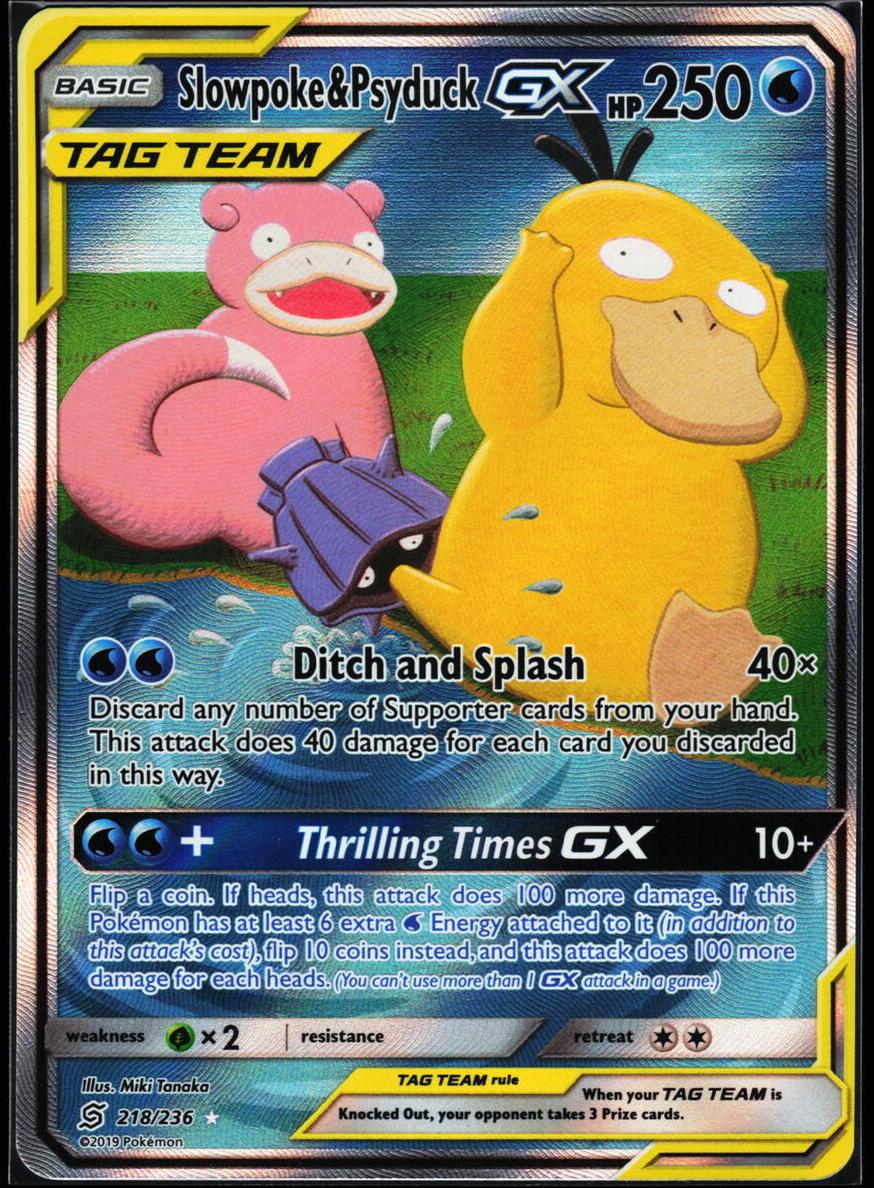 2019 Pokemon Sun & Moon Unified Minds Psyduck & Slowpoke #218