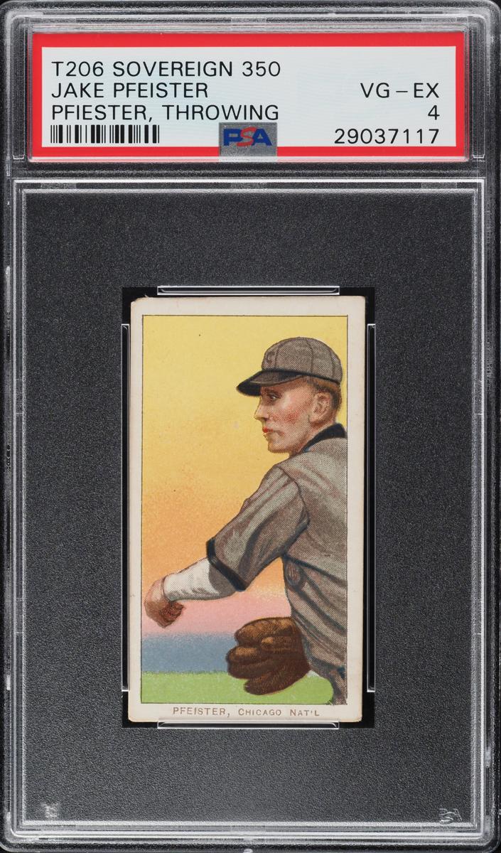 1909-11 T206 Baseball Throwing Jake Pfeister #NNO PSA 3