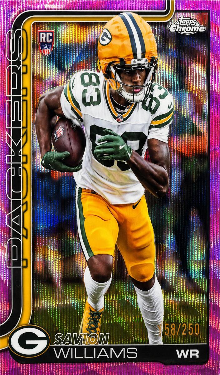 2025 Topps Chrome Football Pink Wave Refractor Savion Williams #340