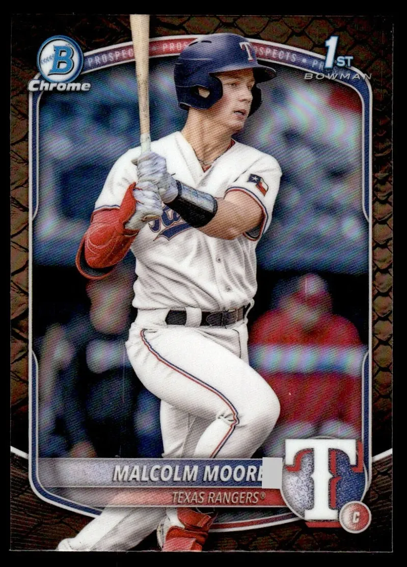 2025 Bowman Chrome Prospects Baseball Reptilian Refractor Malcolm Moore #BCP-129 PSA 10