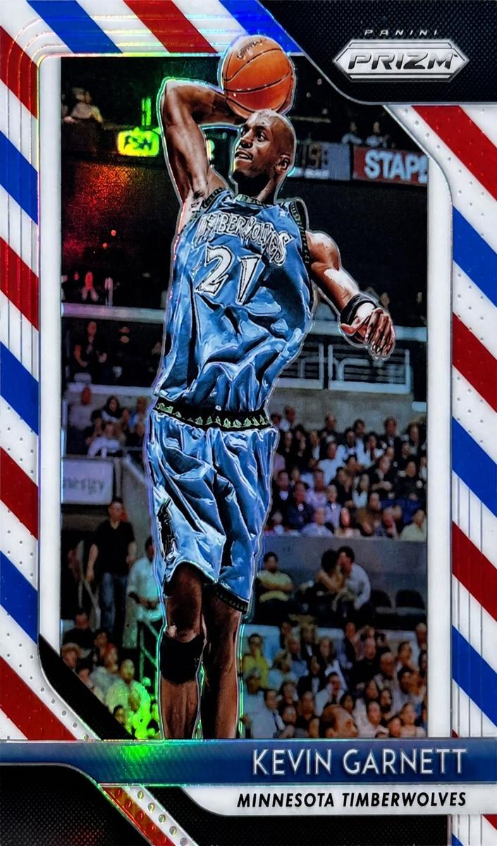 2018 Panini Prizm Basketball Prizms Red White Blue Kevin Garnett #235 PSA 10