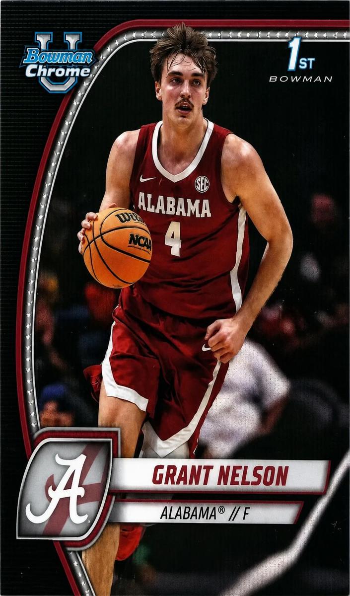 2024 Bowman Chrome University Basketball Black Wave Grant Nelson #25 PSA 9