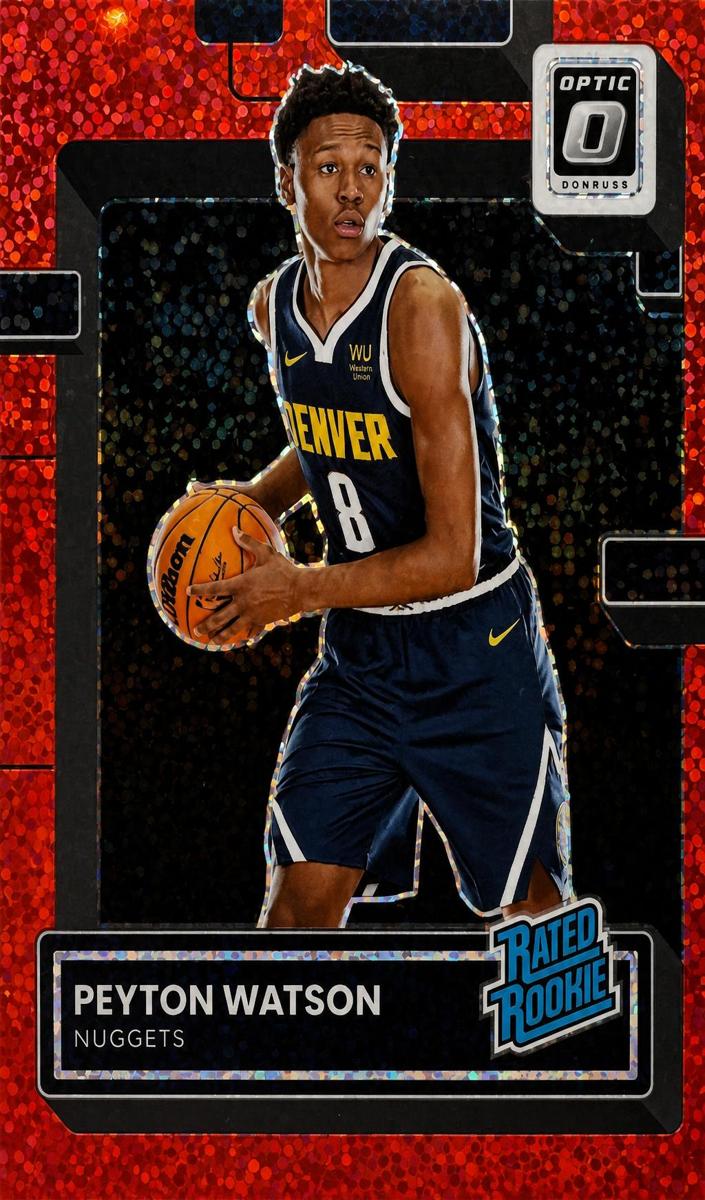 2022 Donruss Optic Basketball Red Sparkle Peyton Watson #223