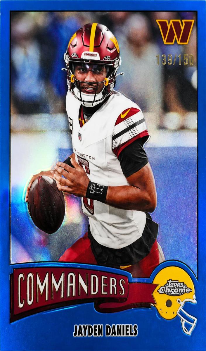 2025 Topps Chrome Football Blue Refractor Jayden Daniels #1975-34