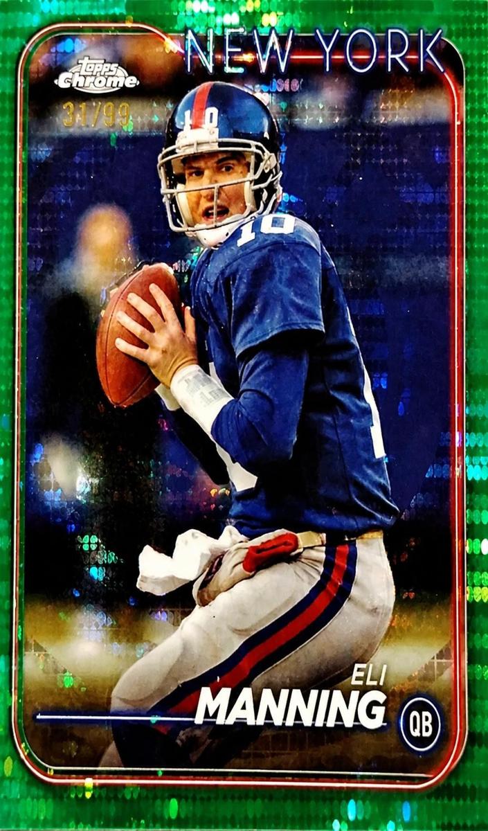 2024 Topps Chrome Football Green Sonar Refractor Eli Manning #138