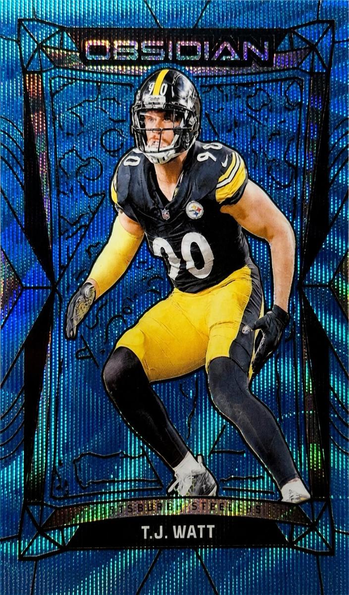 2024 Panini Obsidian Football International Blue Wave T.J. Watt #167