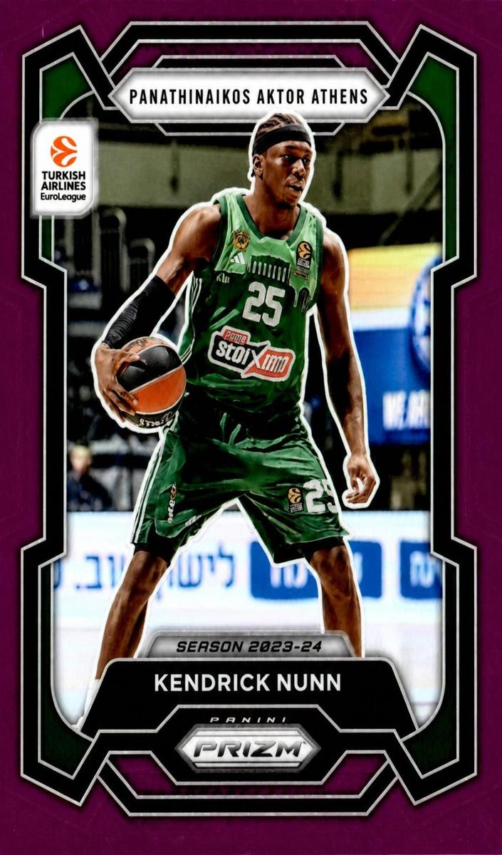 2023 Panini Prizm Turkish Airlines EuroLeague Basketball Purple Kendrick Nunn #15