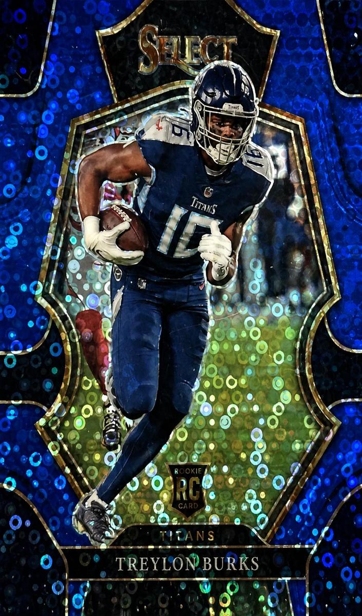 2022 Panini Select Football Blue Disco Prizm Treylon Burks #195 PSA 9