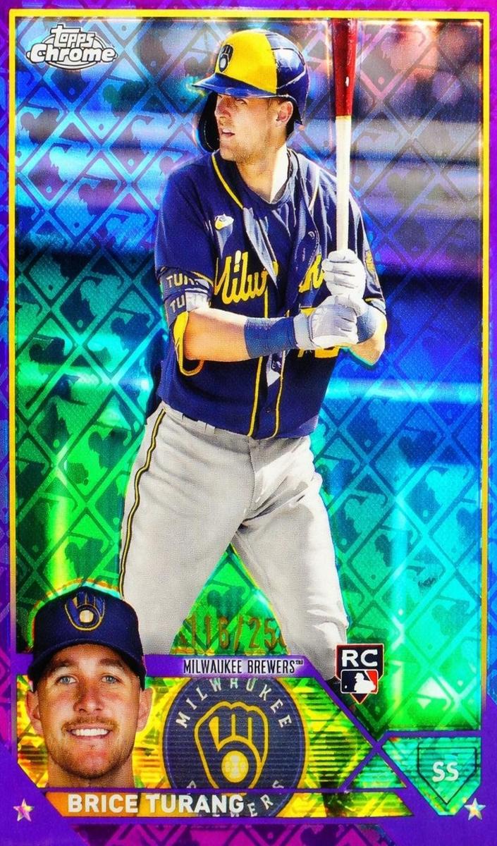 2023 Topps Chrome Logofractor Baseball Purple Brice Turang #170
