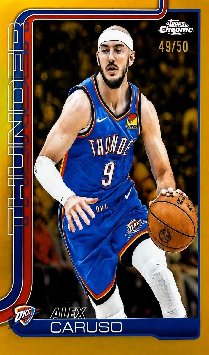 2025 Topps Chrome Basketball Gold Refractor Alex Caruso #170