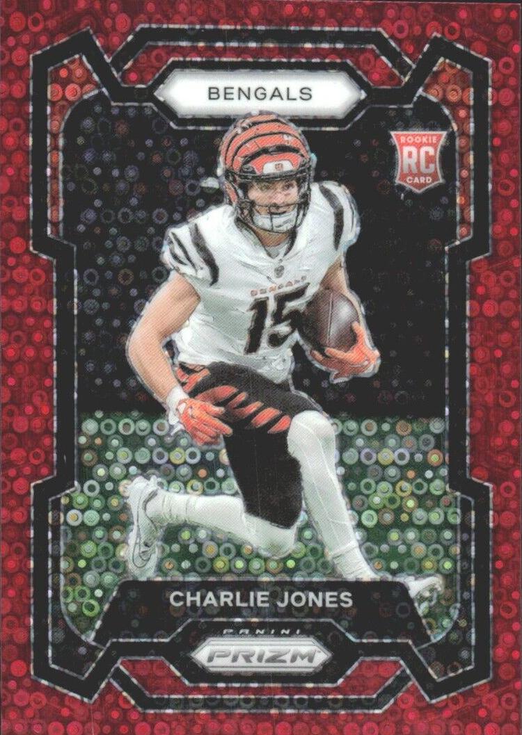 2023 Panini Prizm Football No Huddle Red Charlie Jones #317