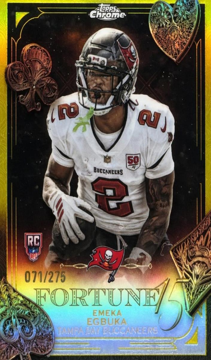 2025 Topps Chrome Football Yellow Refractor Emeka Egbuka #F15-21