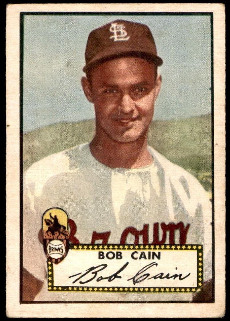 1952 Topps Baseball Bob Cain #349 PSA 5.5