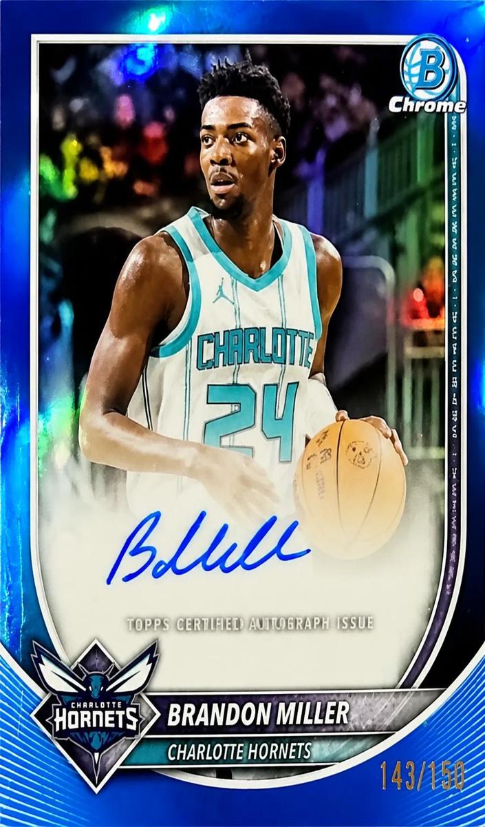 2025 Bowman Basketball Blue Refractor Brandon Miller #BCA-BM