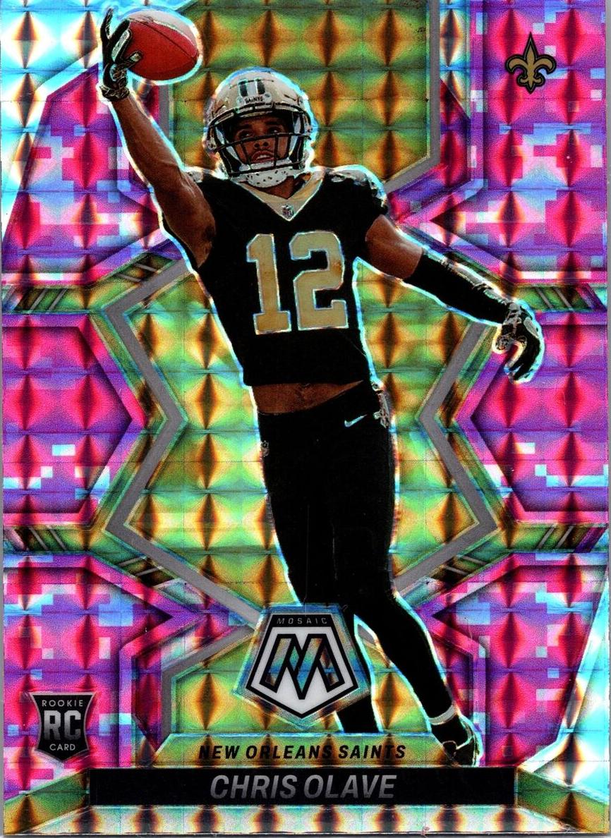 2022 Panini Mosaic Football Camo Pink Chris Olave #313 PSA 9