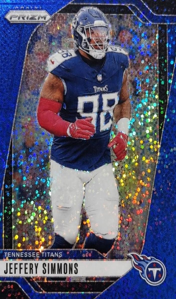 2024 Panini Prizm Football Blue Sparkle Jeffery Simmons #282