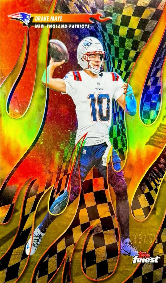 2025 Topps Finest Football Gold Refractor Drake Maye #T-25