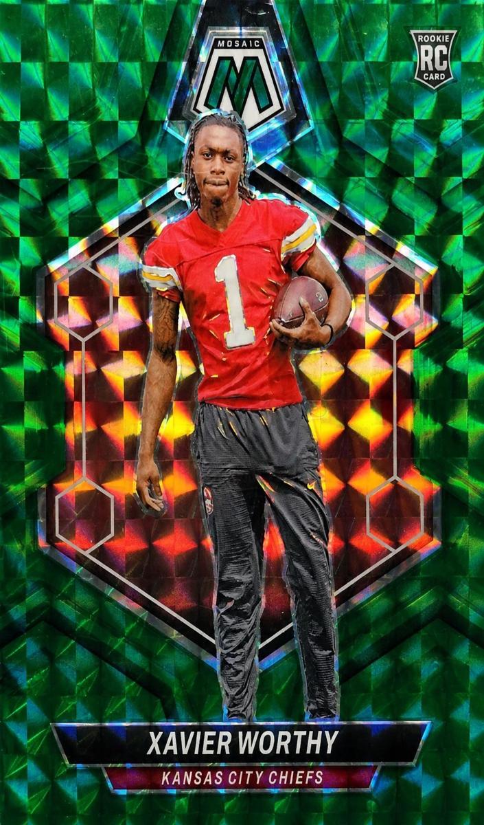 2024 Panini Mosaic Football Green Xavier Worthy #328 PSA 10