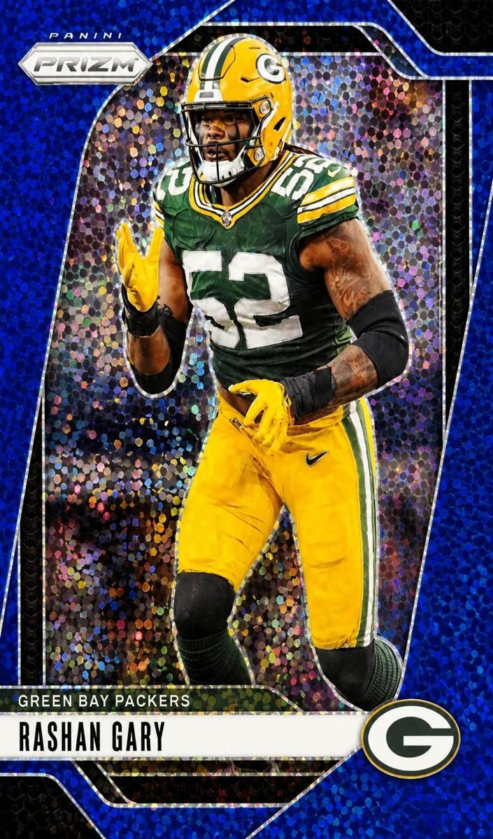 2024 Panini Prizm Football Blue Sparkle Rashan Gary #107