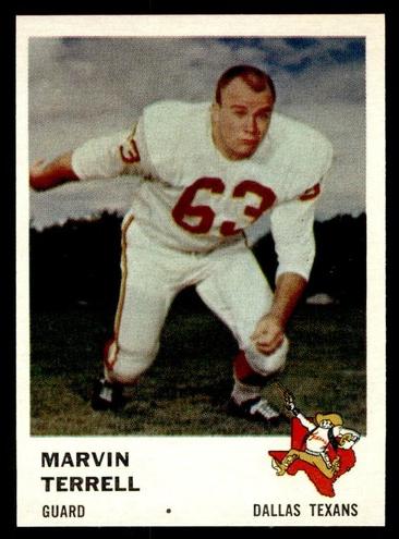 1961 Fleer Football Marvin Terrell #206 PSA 7