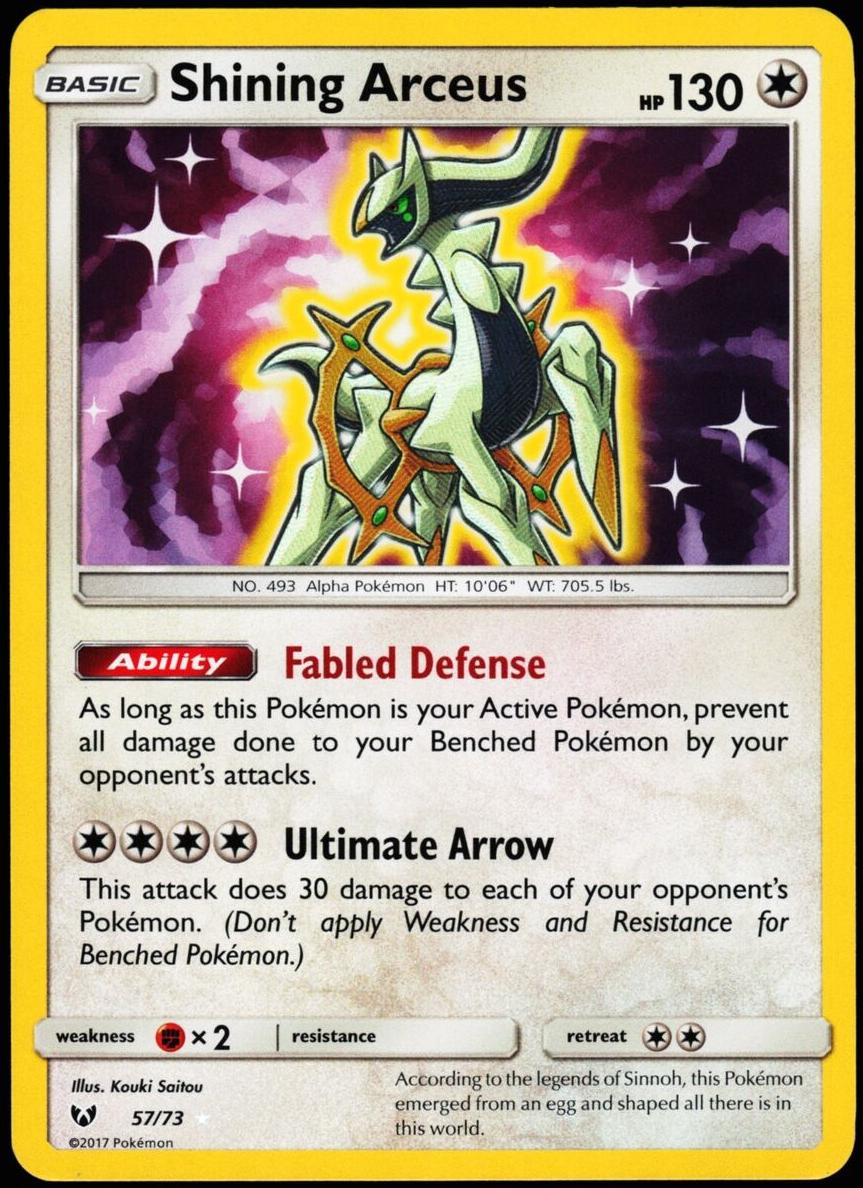 2017 Pokemon Sun & Moon Shining Legends Shining Arceus #57