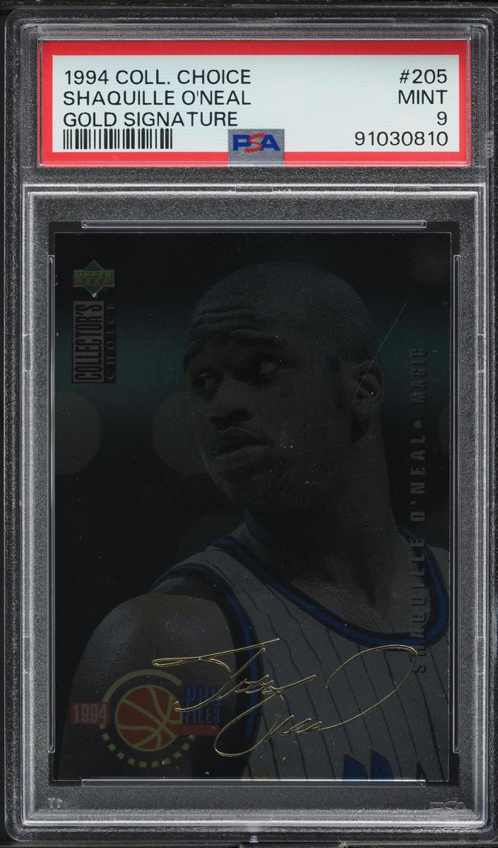 1994 Upper Deck Collector's Choice Basketball Gold Signature Shaquille O'Neal #205 PSA 9