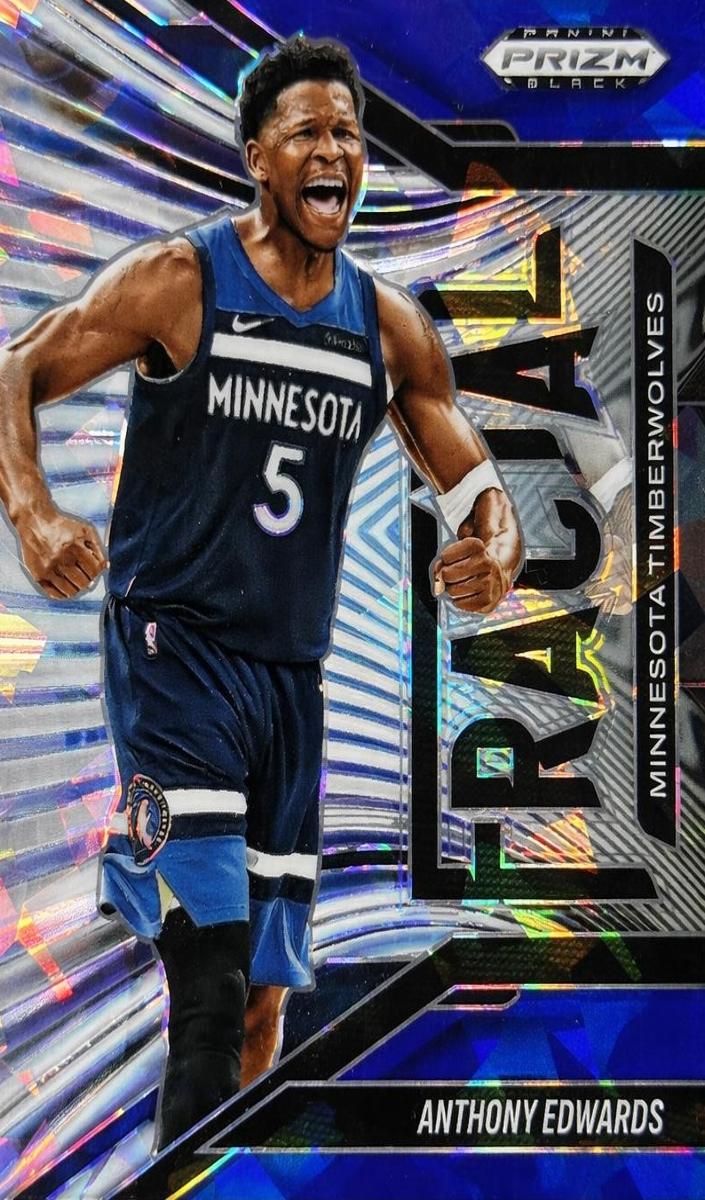 2024 Panini Prizm Black Basketball Blue Ice Anthony Edwards #7 PSA 9