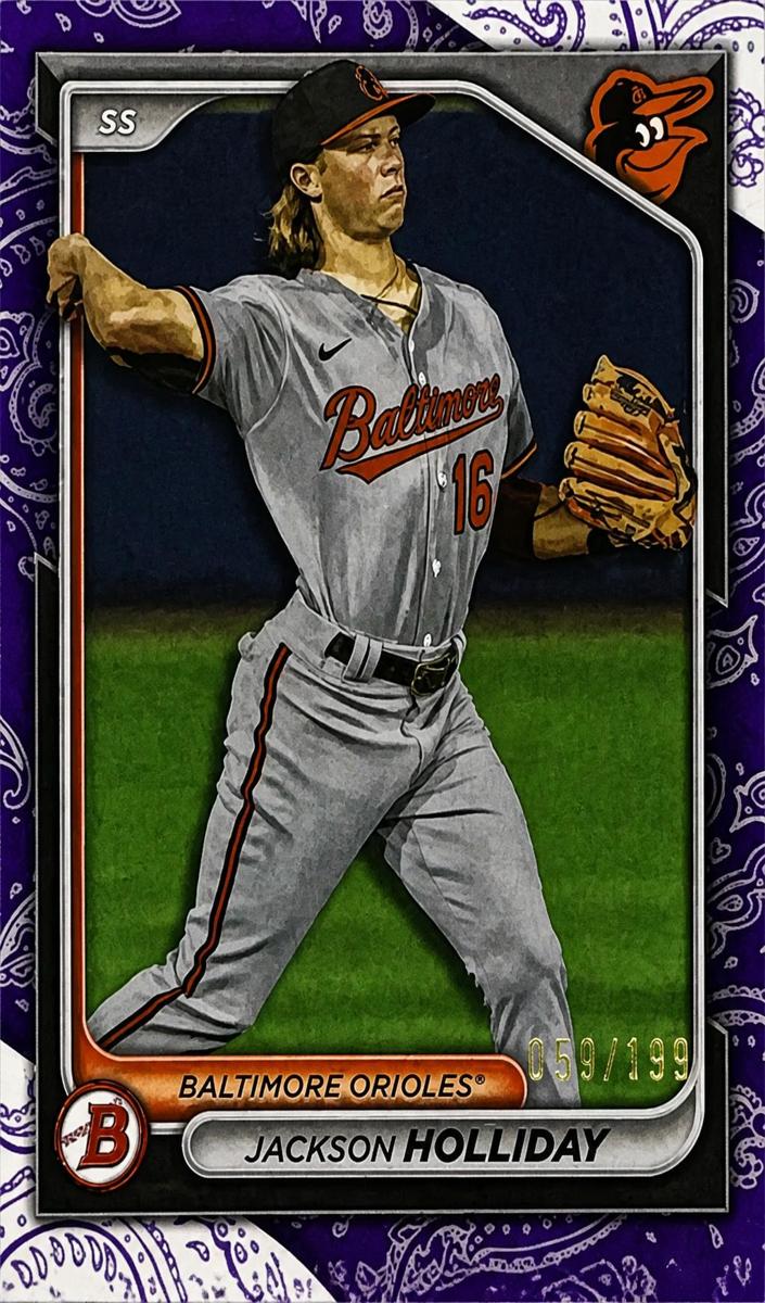 2024 Bowman Prospects Baseball Purple Pattern Jackson Holliday #BP-47 PSA 9