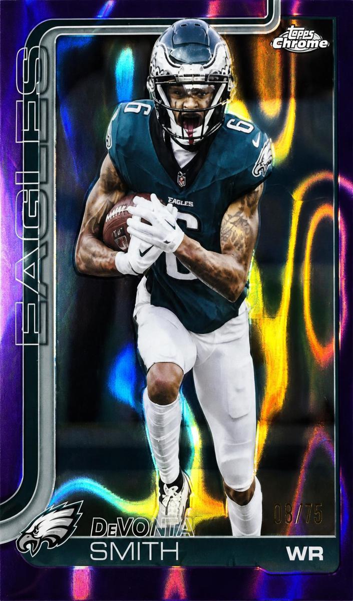 2025 Topps Chrome Football Purple Lava Refractor DeVonta Smith #244