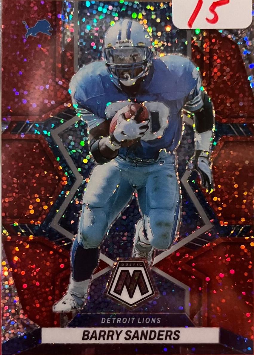 2022 Panini Mosaic Football Red Sparkle Barry Sanders #206