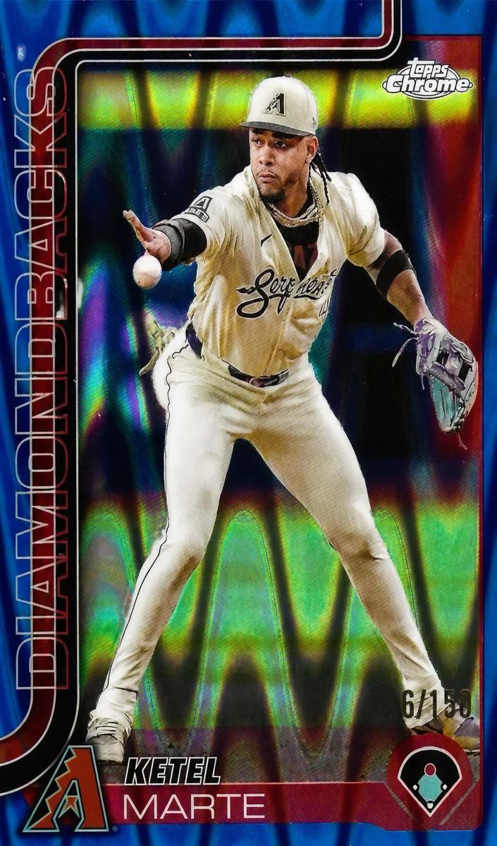 2025 Topps Chrome Baseball Blue Raywave Refractor Ketel Marte #272