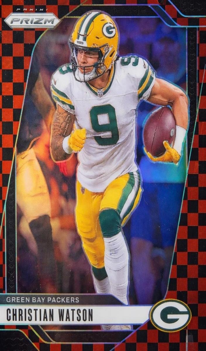 2024 Panini Prizm Football Black and Red Checker Christian Watson #103