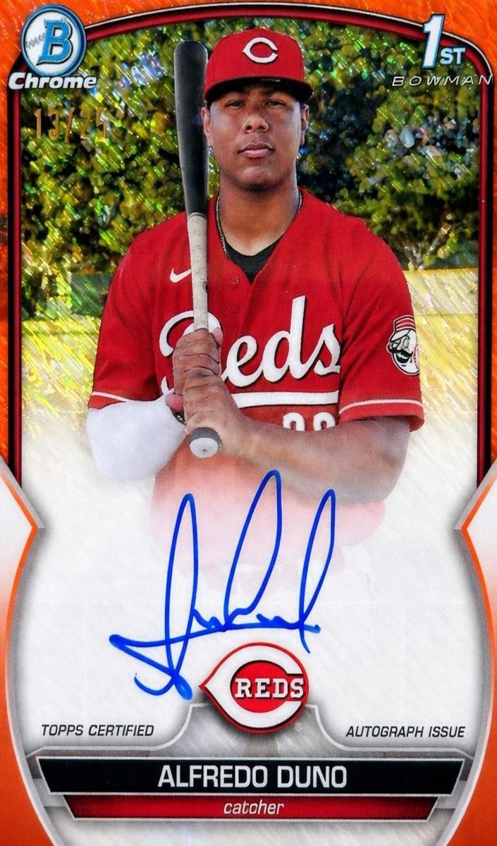 2023 Bowman Chrome Prospects Baseball Orange Shimmer Alfredo Duno #CPA-ADU PSA 9