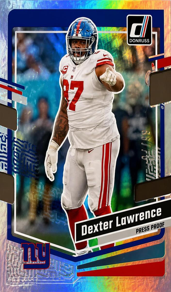 2023 Panini Donruss Football Press Proof Silver Die-Cut Dexter Lawrence #222