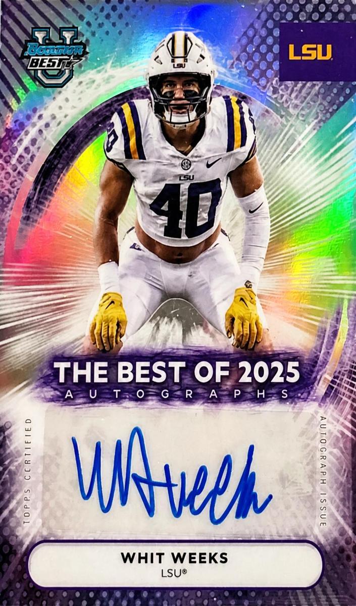 2025 Bowman Best University Football Whit Weeks #BOA-WW PSA 9