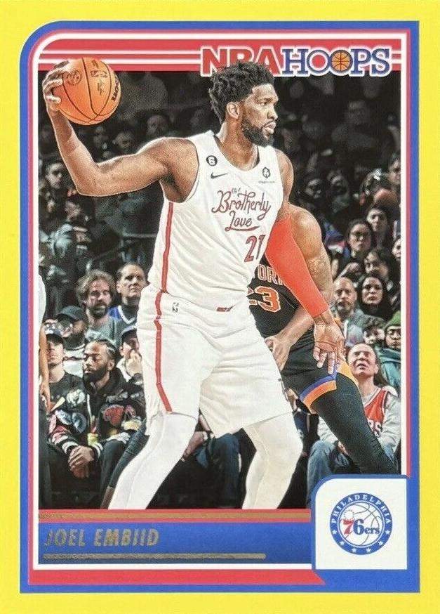 2023 Panini Hoops Basketball Yellow Joel Embiid #67