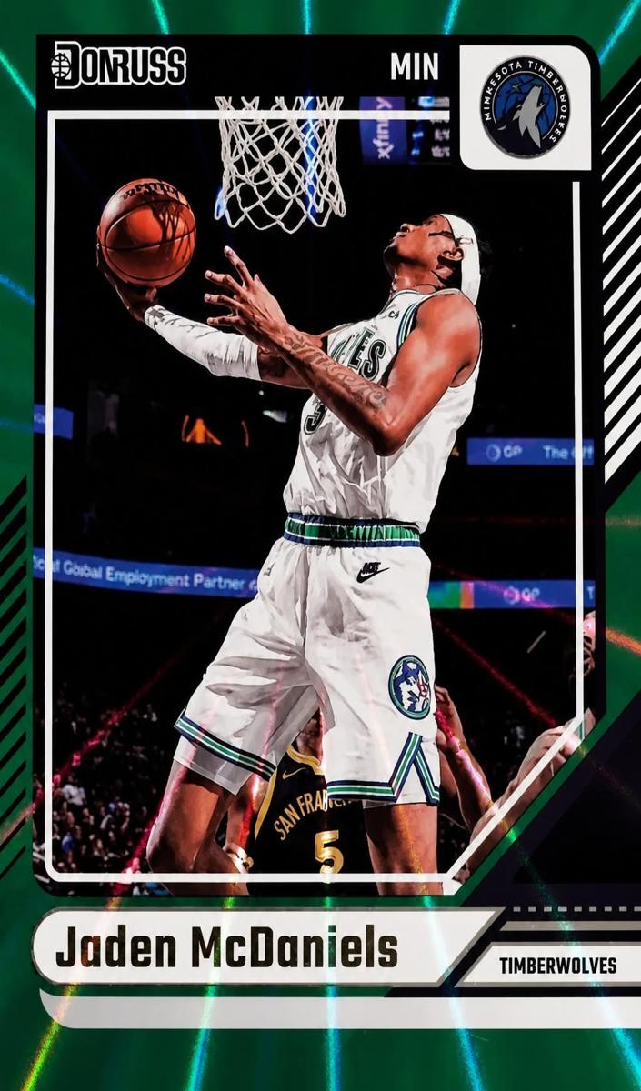 2024 Panini Donruss Basketball Holo Green Laser Jaden McDaniels #36