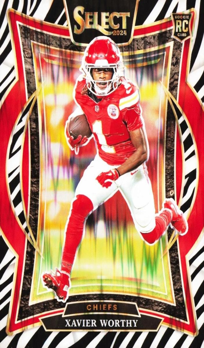 2024 Panini Select Football Zebra Shock Xavier Worthy #32
