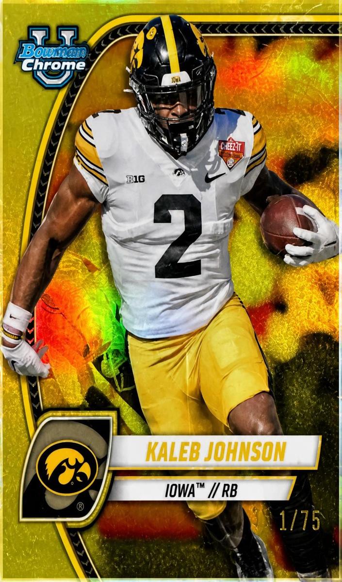 2024 Bowman Chrome University Football Yellow Refractor Kaleb Johnson #112