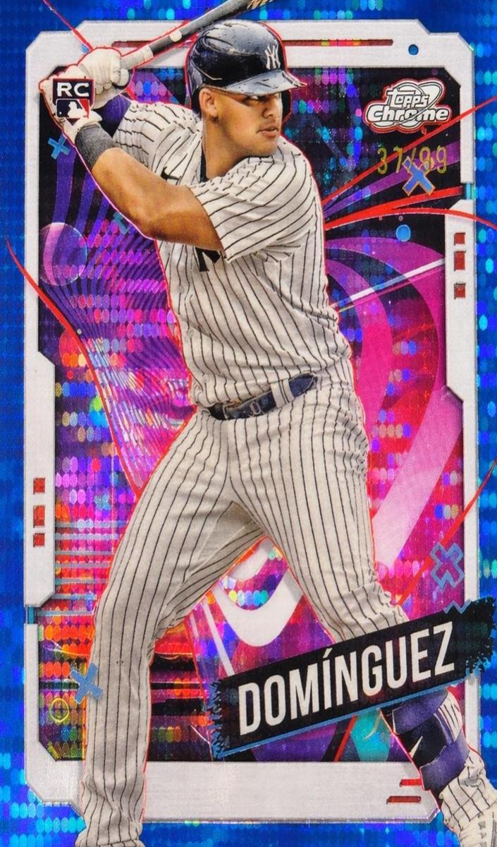 2024 Topps Cosmic Chrome Baseball Blue Moon Refractor Jasson Dominguez #89