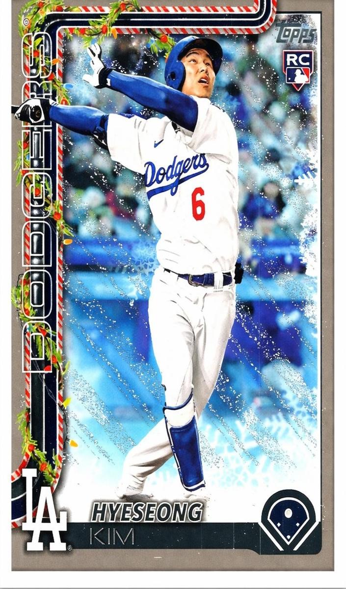 2025 Topps Holiday Baseball Silver Glitter Holiday Hyeseong Kim #H174