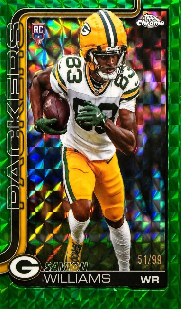 2025 Topps Chrome Football Green Geometric Refractor Savion Williams #340