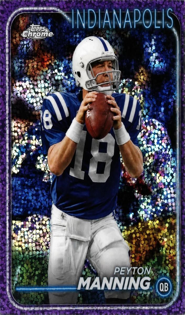 2024 Topps Chrome Football Purple Speckle Refractor Peyton Manning #86