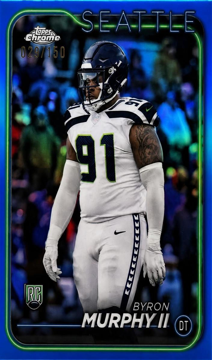 2024 Topps Chrome Football Blue Refractor Byron Murphy II #297